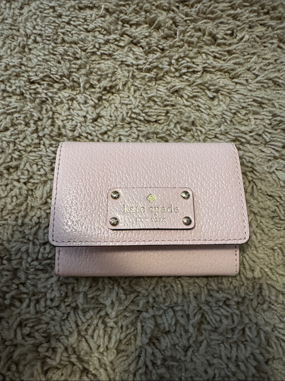 kate spade Light Pink Pebbled Leather Mini wallet